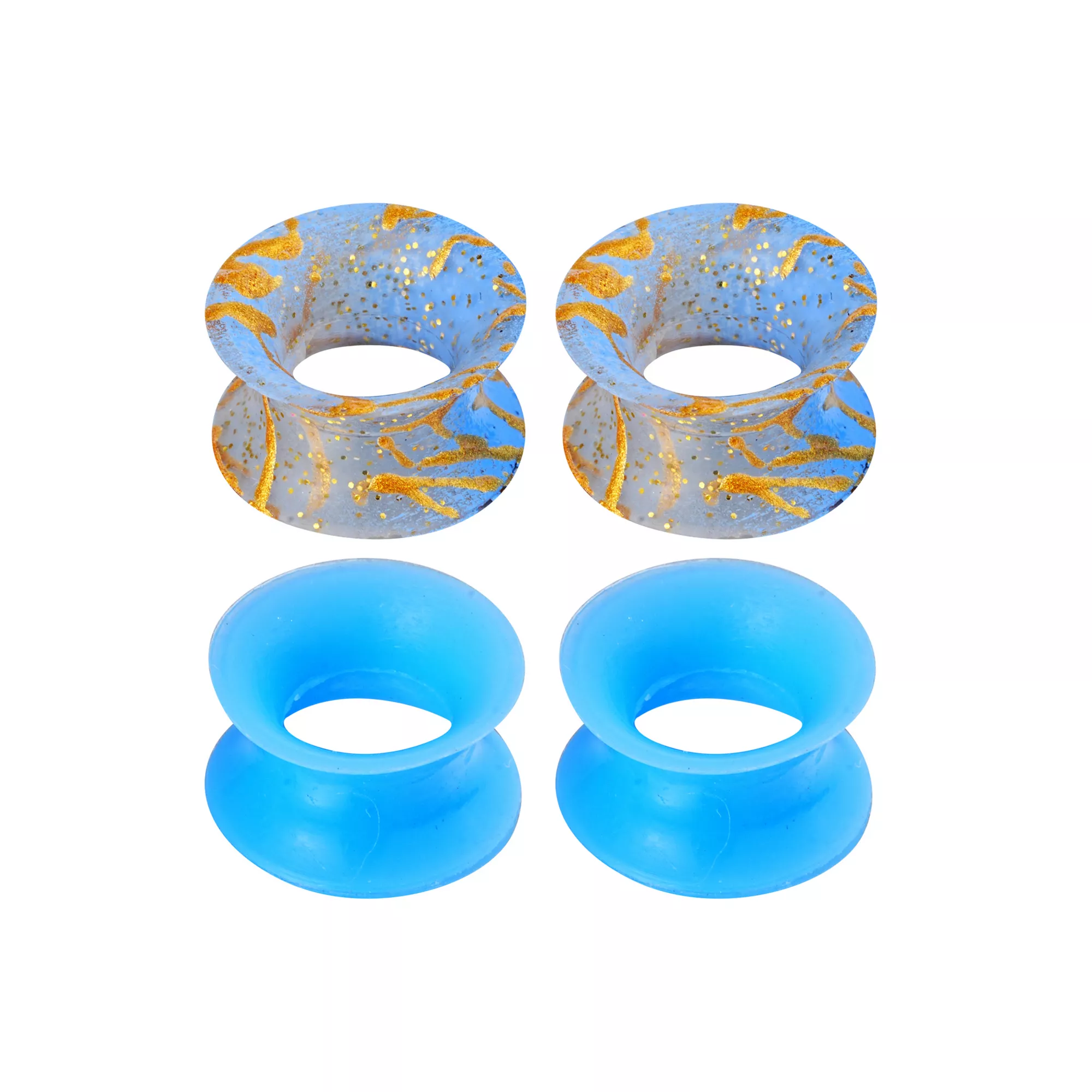 Multi-Pack Blue and Orange Silicone Splatter Tunnels - 2 Pair at Spencer's