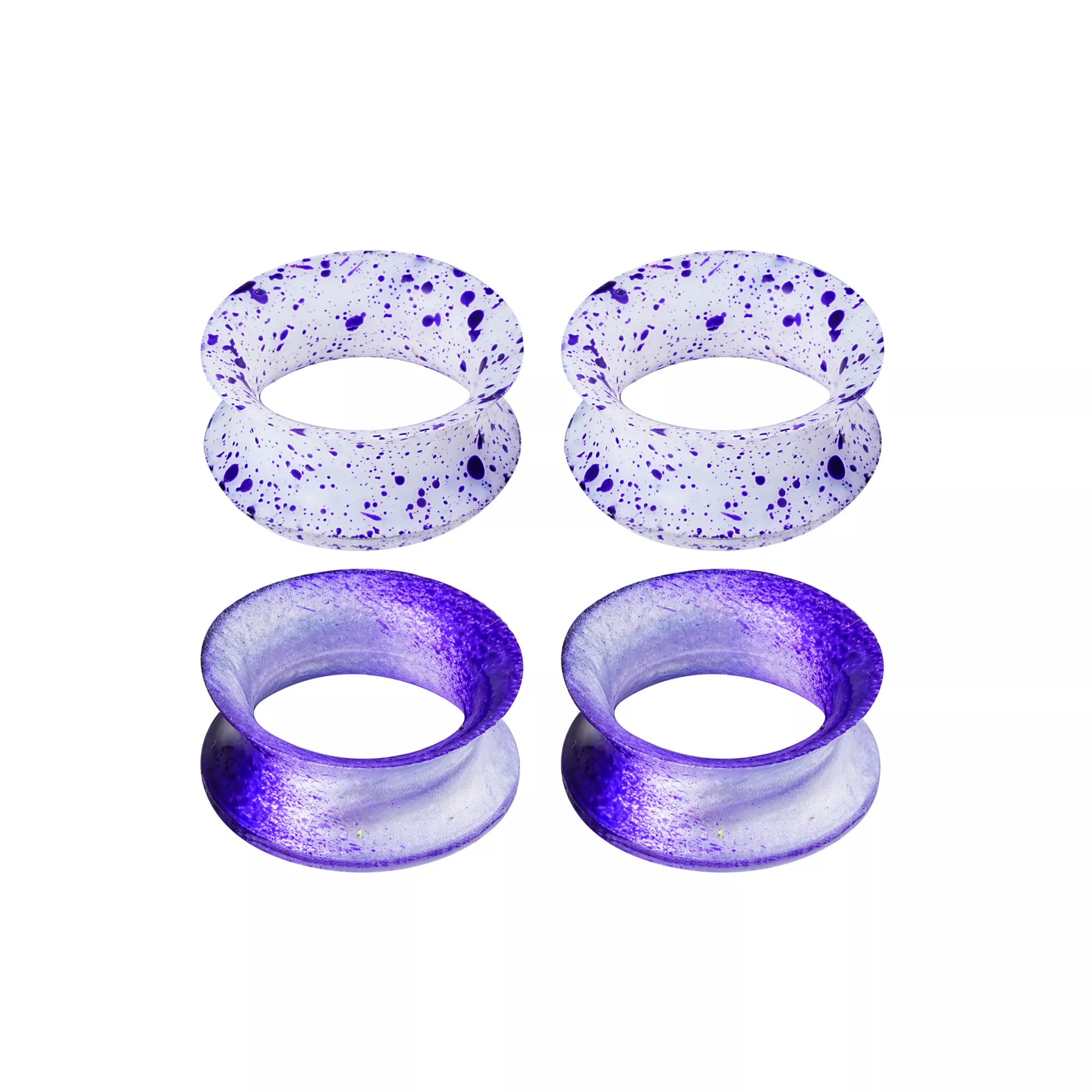 Multi-Pack Purple and White Silicone Splatter Tunnels - 2 Pair at Spencer's
