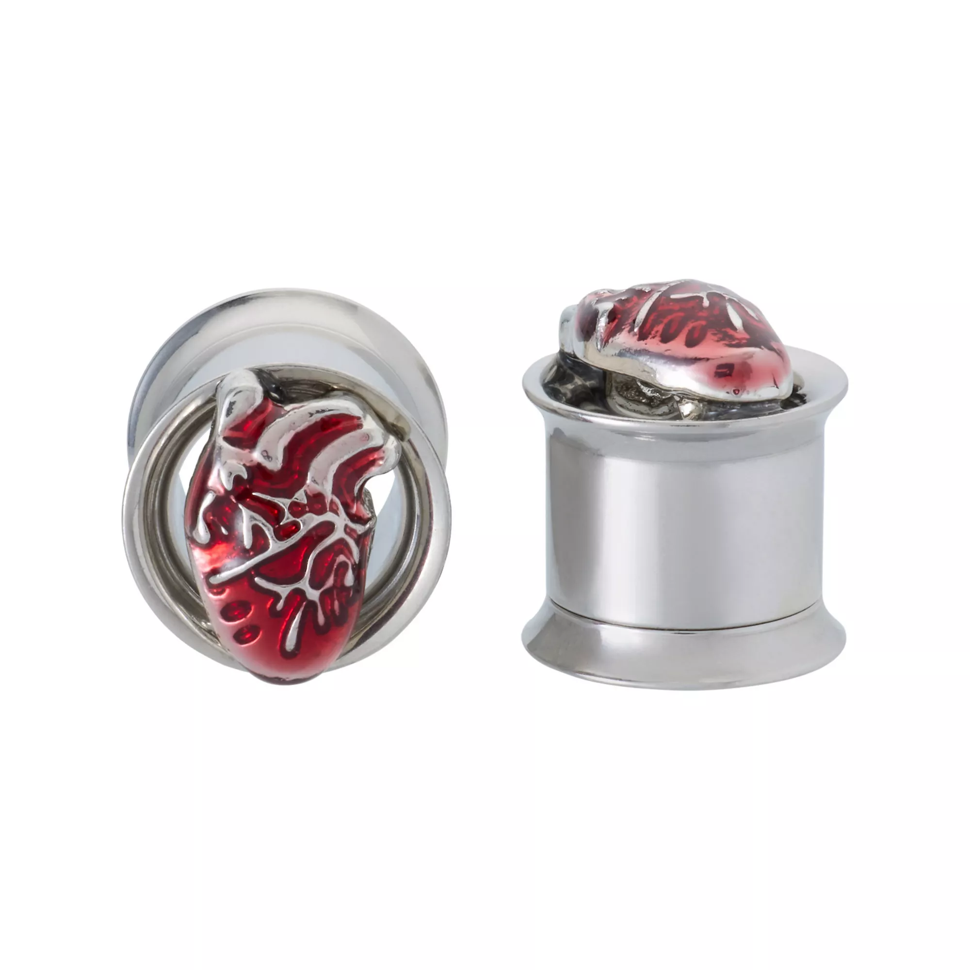 Red Anatomical Heart Plugs at Spencer's