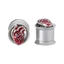 Red Anatomical Heart Plugs at Spencer's