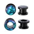 Multi-Pack Blue and Black Marble Plugs and Tunnels - 2 Pair at Spencer's