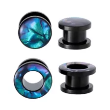Multi-Pack Blue and Black Marble Plugs and Tunnels - 2 Pair at Spencer's
