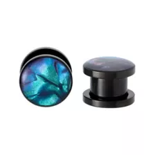Multi-Pack Blue and Black Marble Plugs and Tunnels - 2 Pair at Spencer's