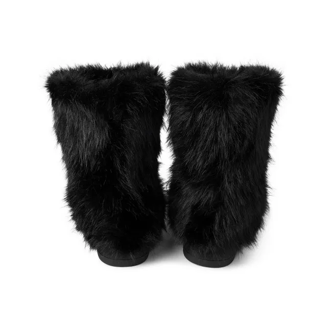 Kayla Malecc Black Faux Fur Boots at Spencer's