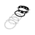 Multi-Pack Beaded Cross Chain and Spiked Cuff Bracelets - 5 Pack at Spencer's