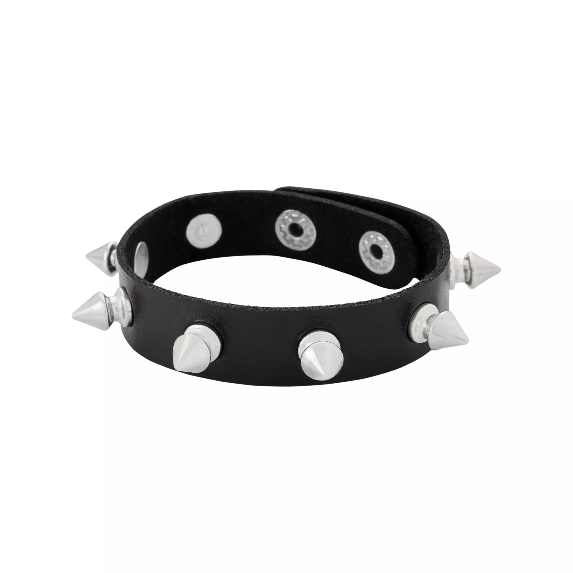 Multi-Pack Beaded Cross Chain and Spiked Cuff Bracelets - 5 Pack