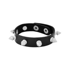 Multi-Pack Beaded Cross Chain and Spiked Cuff Bracelets - 5 Pack at Spencer's