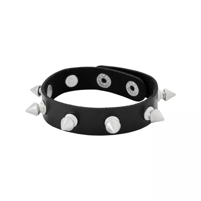Multi-Pack Beaded Cross Chain and Spiked Cuff Bracelets - 5 Pack at Spencer's