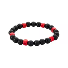 Multi-Pack Black and Red Beaded Heart Chain and Spiked Cuff Bracelets - 5 Pack at Spencer's