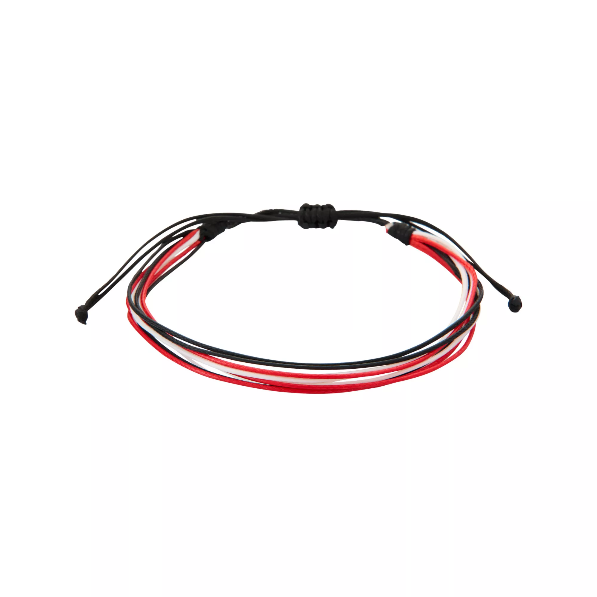 Multi-Pack Black and Red Beaded Heart Chain and Spiked Cuff Bracelets - 5 Pack