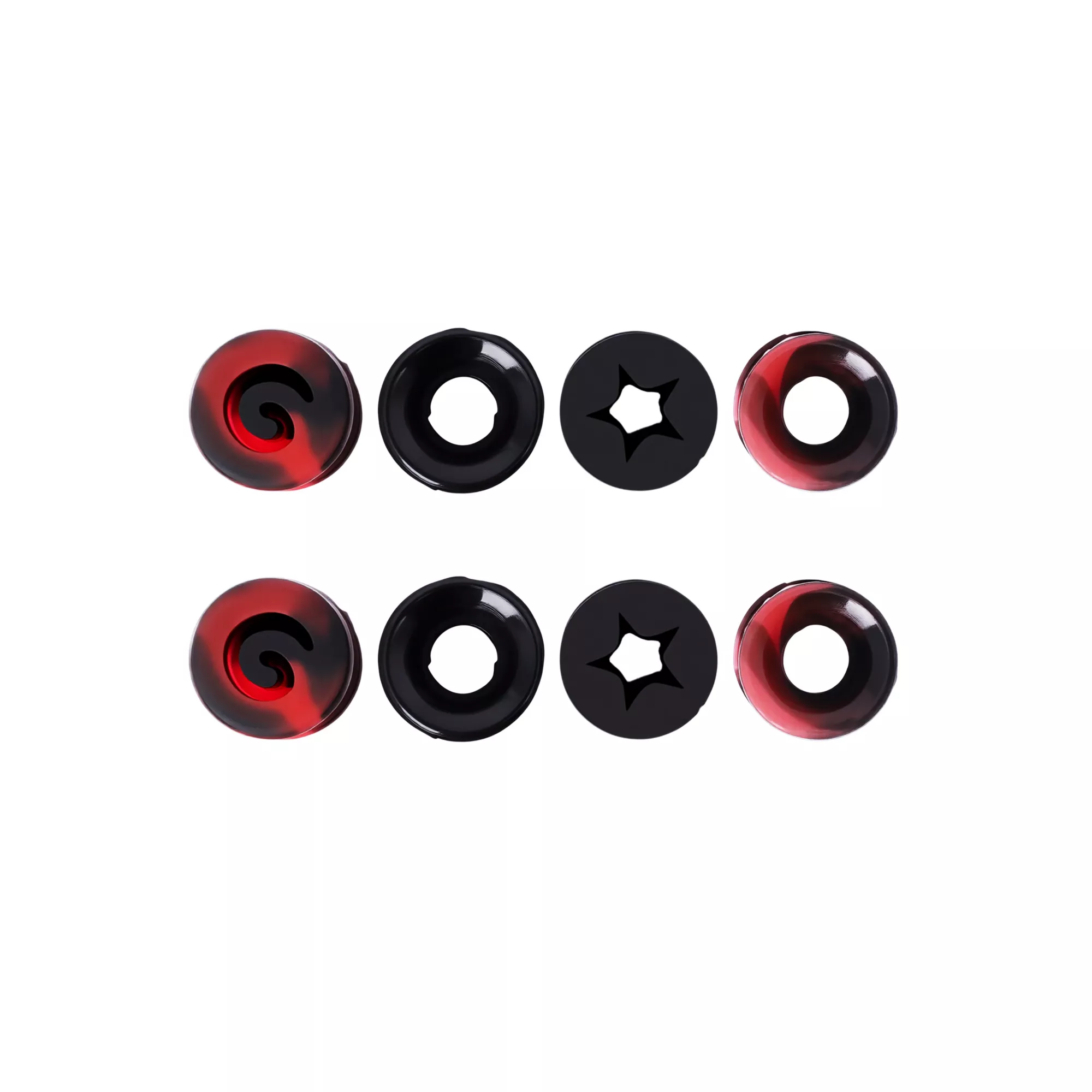 Multi-Pack Red and Black Swirl Star Silicone Tunnels - 4 Pair
