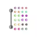 Silver-Plated Barbell with 24 Beach Ball Extra Ends - 14 Gauge at Spencer's