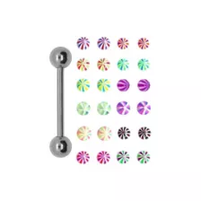 Silver-Plated Barbell with 24 Beach Ball Extra Ends - 14 Gauge at Spencer's