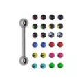 Silver-Plated Barbell with 24 Multi-Colored Star Extra Balls - 14 Gauge at Spencer's