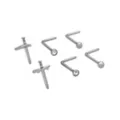 Multi-Pack ASTM F-136 Titanium CZ Dagger L-Bend Nose Rings 6 Pack - 20 Gauge at Spencer's