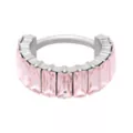 ASTM F-136 Titanium Pink CZ Stack Hinged Septum Ring - 16 Gauge at Spencer's