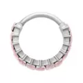 ASTM F-136 Titanium Pink CZ Stack Hinged Septum Ring - 16 Gauge at Spencer's