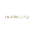 Multi-Pack Gold-Tone Aurora Borealis Effect Nose Pins and Hoop Nose Rings 6 Pack - 20 Gauge at Spencer's