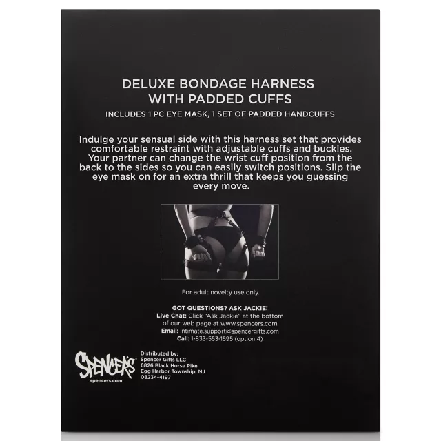 Deluxe Bondage Harness with Padded Cuffs - Pleasure Bound at Spencer's