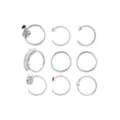 Multi-Pack Red and Clear CZ Creature Silver-Tone Titanium Nose Hoops 9 Pack - 20 Gauge at Spencer's