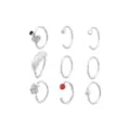 Multi-Pack Red and Clear CZ Creature Silver-Tone Titanium Nose Hoops 9 Pack - 20 Gauge at Spencer's