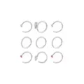 Multi-Pack CZ Pink Titanium Hoop and Half Hoop Nose Rings 9 Pack - 20 Gauge at Spencer's
