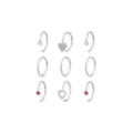 Multi-Pack CZ Pink Titanium Hoop and Half Hoop Nose Rings 9 Pack - 20 Gauge at Spencer's
