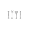 Multi-Pack Butterfly Heart CZ Belly Rings 4 Pack - 16 Gauge at Spencer's