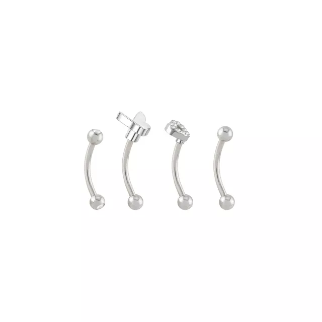 Multi-Pack Butterfly Heart CZ Belly Rings 4 Pack - 16 Gauge at Spencer's