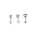 Multi-Pack CZ Labret Lip Rings 3 Pack - 16 Gauge at Spencer's