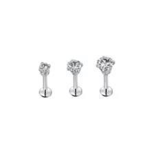 Multi-Pack CZ Labret Lip Rings 3 Pack - 16 Gauge at Spencer's