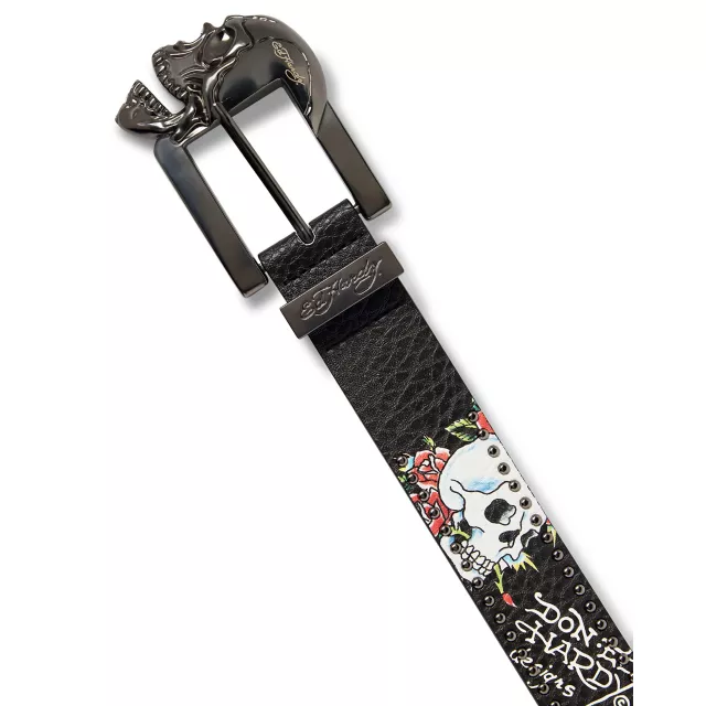 Ed Hardy Skull Stud Buckle Belt at Spencer's