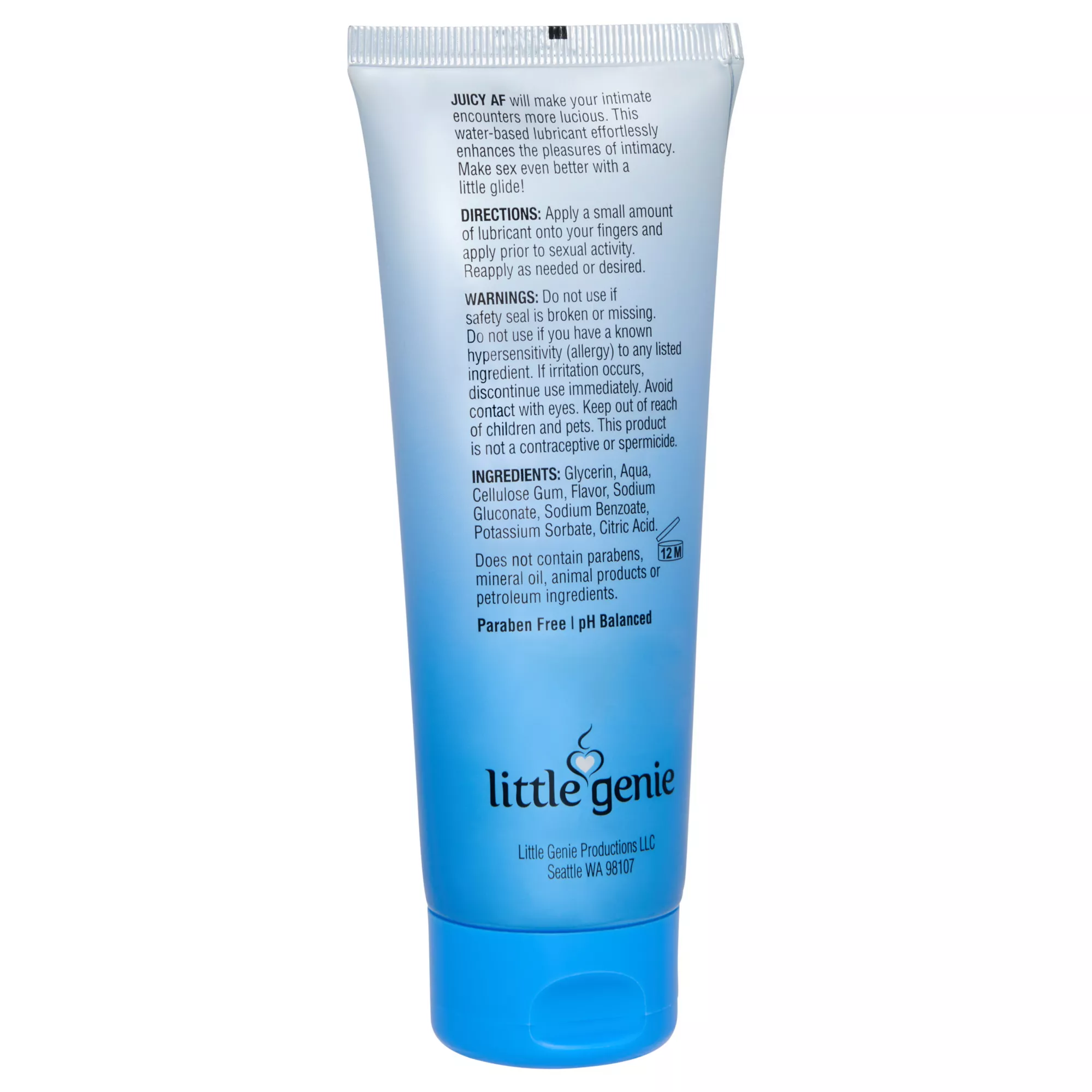 Juicy AF Blue Raspberry Water-Based Lube - 4 oz.