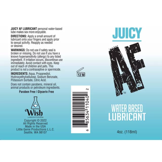 Juicy AF Water-Base Lube - 4 oz. at Spencer's