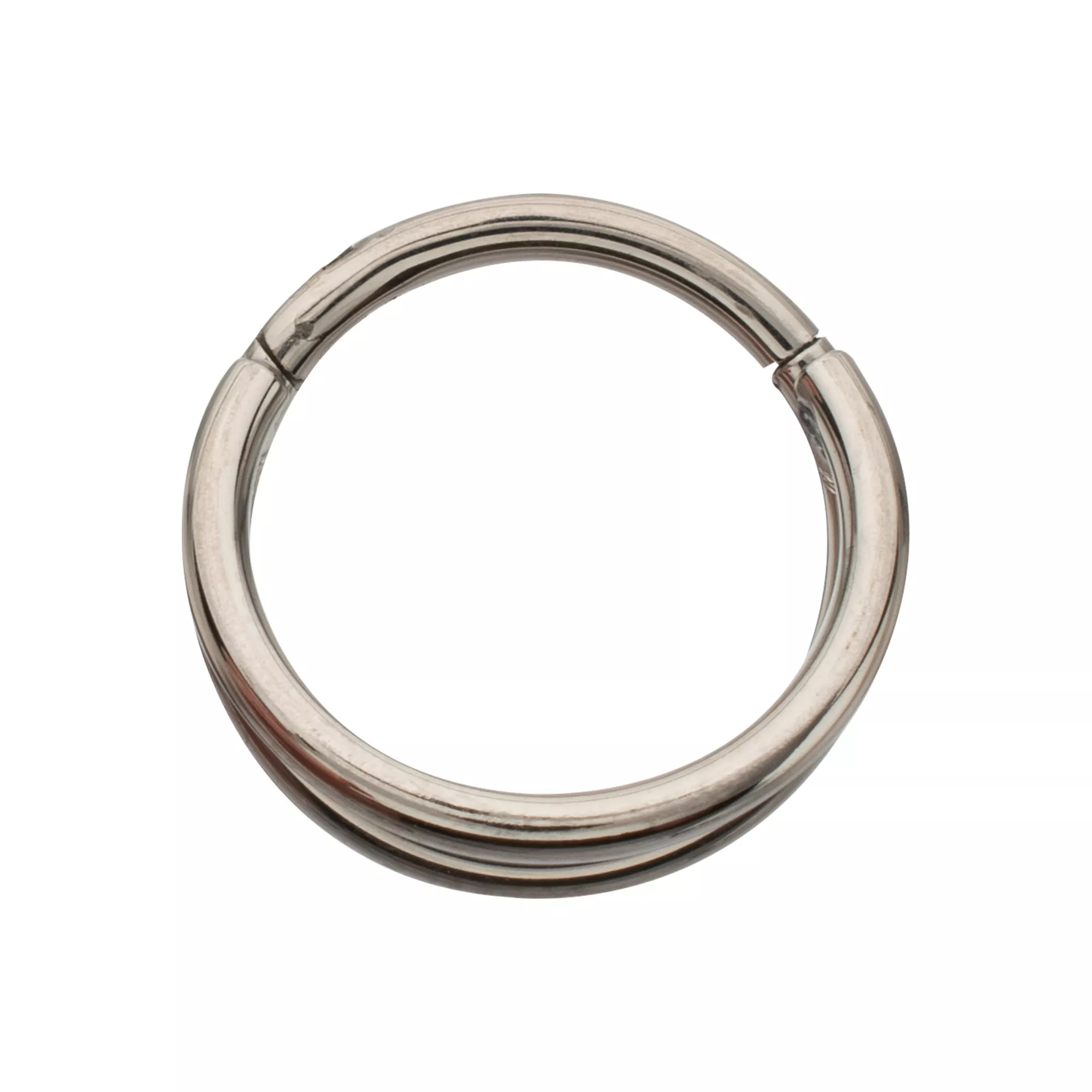 ASTM F-136 Titanium Silver-Tone Double Row Hinged Hoop Nose Ring - 18 Gauge at Spencer's