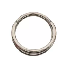 ASTM F-136 Titanium Silver-Tone Double Row Hinged Hoop Nose Ring - 18 Gauge at Spencer's