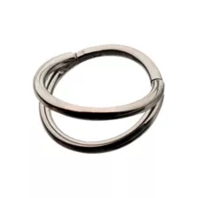 ASTM F-136 Titanium Silver-Tone Double Row Hinged Hoop Nose Ring - 18 Gauge at Spencer's