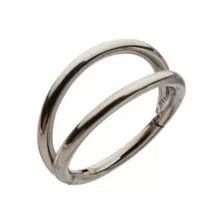 ASTM F-136 Titanium Silver-Tone Double Row Hinged Hoop Nose Ring - 18 Gauge at Spencer's