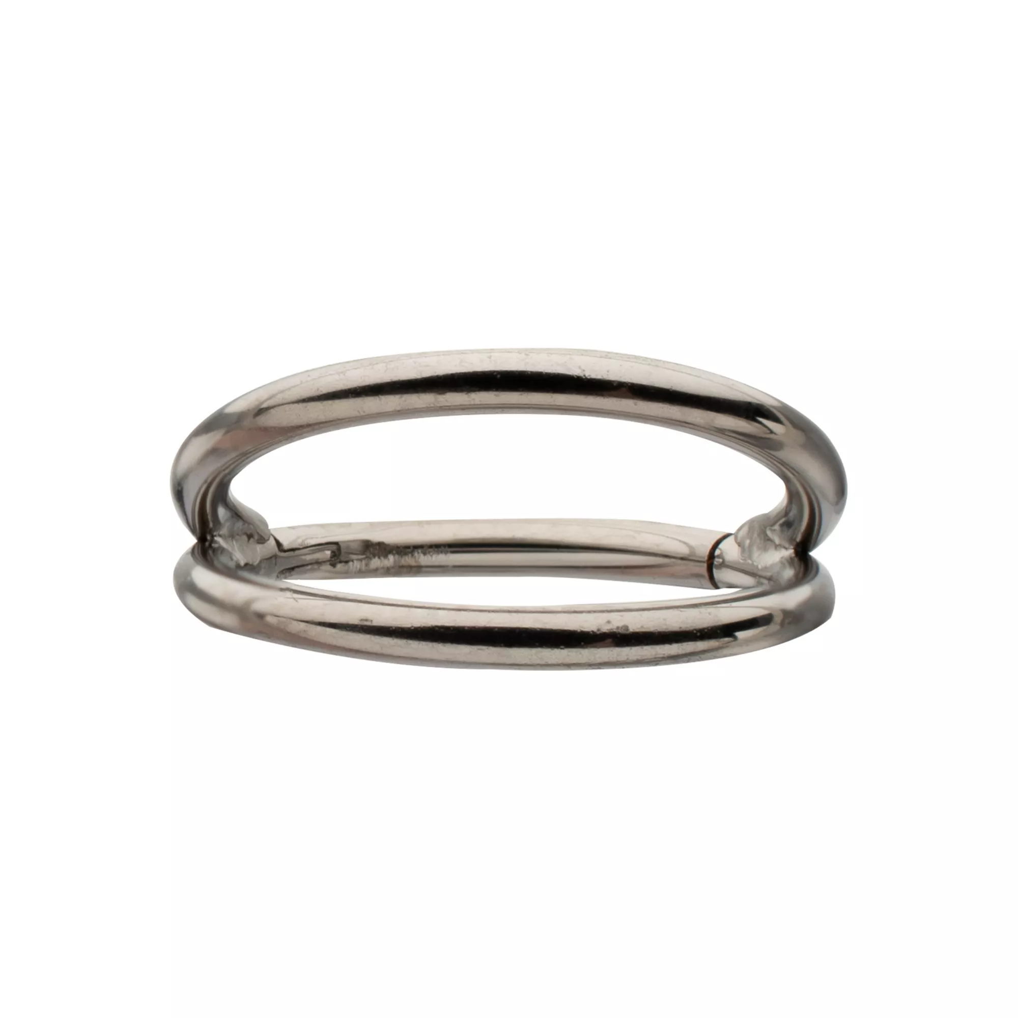 ASTM F-136 Titanium Silver-Tone Double Row Hinged Hoop Nose Ring - 18 Gauge at Spencer's