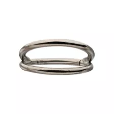 ASTM F-136 Titanium Silver-Tone Double Row Hinged Hoop Nose Ring - 18 Gauge at Spencer's