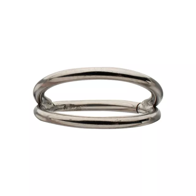ASTM F-136 Titanium Silver-Tone Double Row Hinged Hoop Nose Ring - 18 Gauge at Spencer's