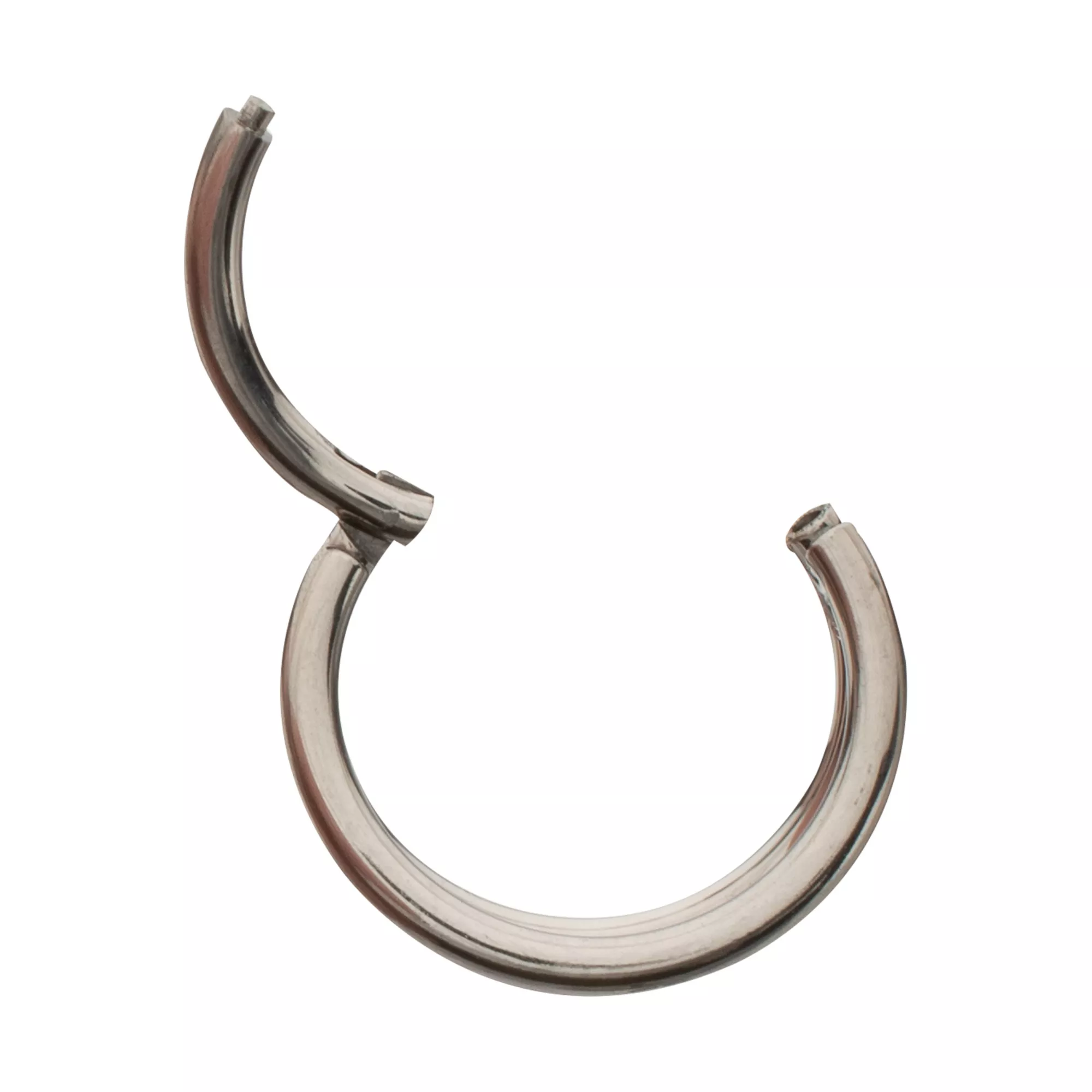 ASTM F-136 Titanium Silver-Tone Double Row Hinged Hoop Nose Ring - 18 Gauge at Spencer's