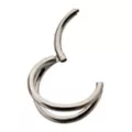 ASTM F-136 Titanium Silver-Tone Double Row Hinged Hoop Nose Ring - 18 Gauge at Spencer's