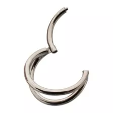 ASTM F-136 Titanium Silver-Tone Double Row Hinged Hoop Nose Ring - 18 Gauge at Spencer's