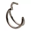ASTM F-136 Titanium Silver-Tone Double Row Hinged Hoop Nose Ring - 18 Gauge at Spencer's