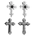 Multi-Pack Gothic Cross Black and Silver-Tone Hair Clips - 4 Pack at Spencer's