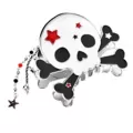 Red and White Skull Claw Hair Clip at Spencer's