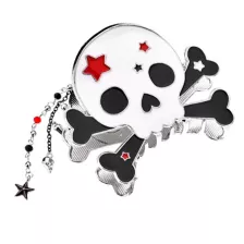 Red and White Skull Claw Hair Clip at Spencer's