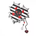 Stripe Heart Skull Spike Claw Hair Clip at Spencer's