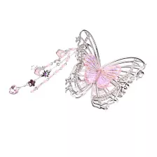 Pink and Silver-Tone Butterfly Charm Claw Hair Clip at Spencer's